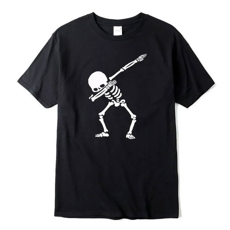 Tshirt Short-Sleeve Print Skull Men Mens High-Quality Summer 100%Cotton Casual O-Neck
