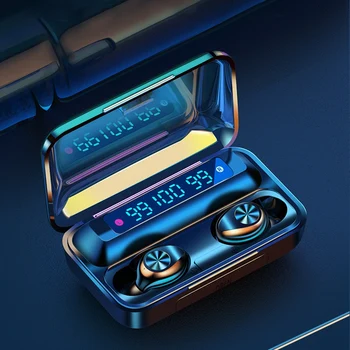 

F9-9 TWS Wireless Bluetooth Earphone Contact Control 9D Stereo Headset Sport Earphones Waterproof Earbuds LED Display