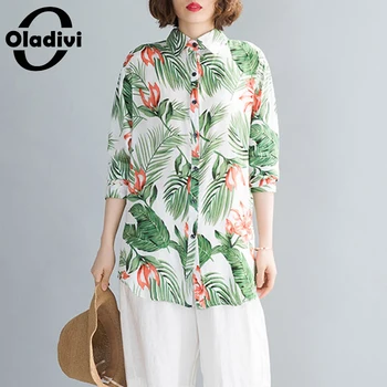 

Oladivi Plus Size Women Tops Fashion Flral Printed Shirts Ladies Spring Casual Loose Tees Girl Long Sleeve Blouses Tunic Blusas