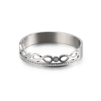 

Simple "8" Women's Bracelet Super Flash Pave Setting Titanium Steel Bracelet Female Korean Tide Brand Bracelet Simple Rose Gold