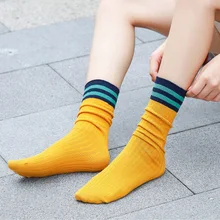 1305 женские хлопковые носки в японском стиле; сезон осень-зима короткие сапоги носки цветные Гольфы