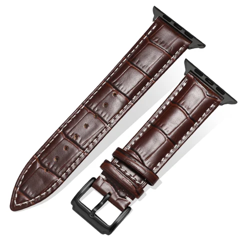 Dark brown Black1 Кожаный ремешок для apple watch, ремешок для apple watch, 44 мм, 40 мм, 42 мм, 38 мм, браслет для часов iwatch, серия 5, 4, 3, 2, 1, аксессуары - Цвет ремешка: Dark brown Black1