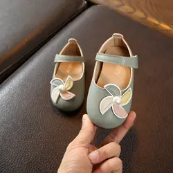 Детская обувь из искусственной кожи; Осенняя обувь для маленьких девочек; нескользящая прогулочная обувь принцессы; Милые Дизайнерские