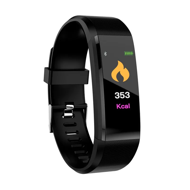 Спортивный смарт-Браслет фитнес-трекер для измерения сердечного ритма Водонепроницаемый умный браслет Smartband кровяное давление смарт-браслет умные часы для мужчин - Цвет: Черный