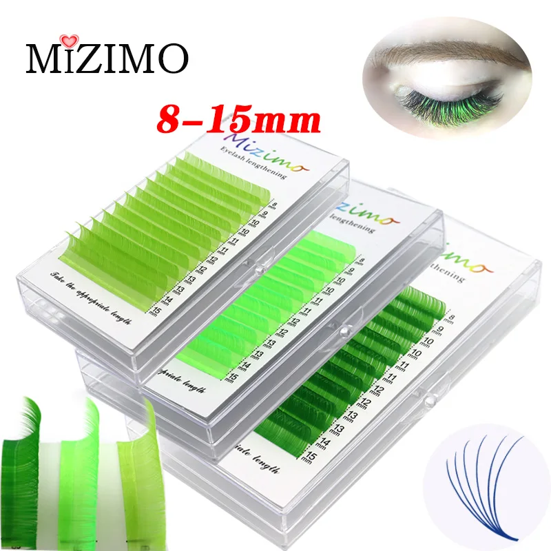 

Color Grafted False Eyelashes With A Mixed Length of 8-15mm Green Natural Soft And Extended Makeup Can Blossom Professionally