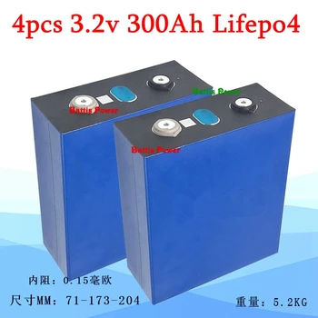 

4PCS Lifepo4 3.2v 300Ah lithium battery for DIY 12V 24V 36V 600AH 300ah Energy storage Solar Van backup power motorhomes golf