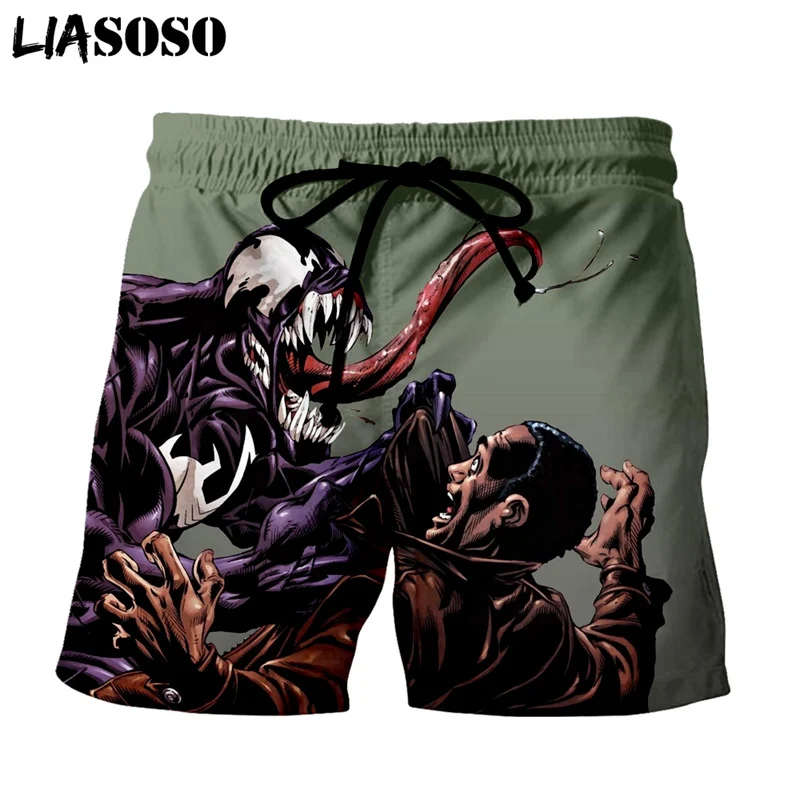 LIASOSO новые шорты с 3D принтом унисекс фильм Веном Carnage Человек-паук Летние Пляжные Шорты повседневные шорты Уличная одежда G3060