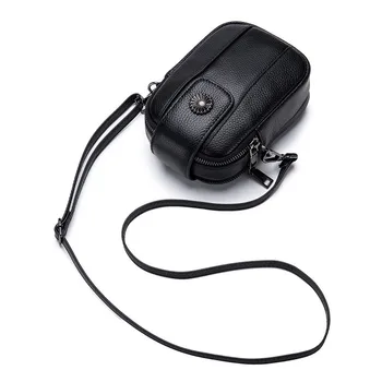 

Women new high end leather wallet multi function messenger bag solid color versatile large capacity mobile phone storage bag