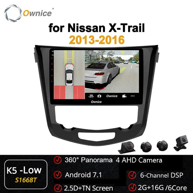 Ownice carplay 10,1 ''Восьмиядерный Android 9,0, 4 ГБ, 64 ГБ, автомобильный радиоприемник gps Navi зарядное устройство для автомобиля с стерео для Nissan X-Trail 2013 - Цвет: S1668 K5-Low