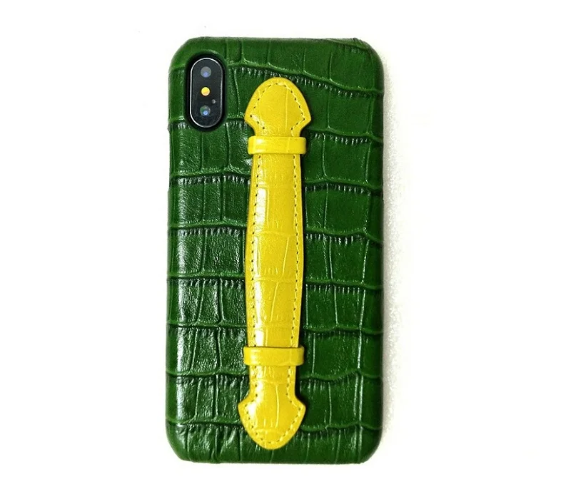 Тонкий чехол из натуральной кожи с ремешком на руку для iPhone X XS 10, Роскошный милый тонкий жесткий чехол из крокодиловой кожи для iPhone X, разные цвета