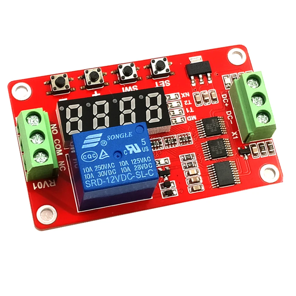 DC 5v/12v/24v DC Multifunction Self-lock Relay, PLC Cycle Timer Module - Delay Time Switch