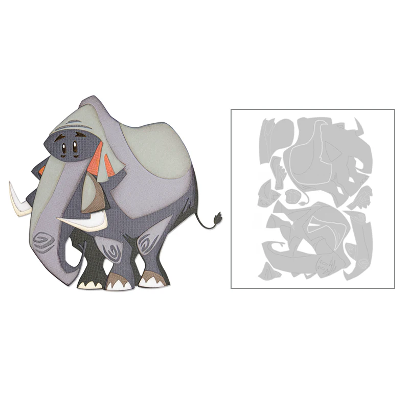 

2020 New Hot Elephant Metal Cutting Dies Stencils and Scrapbooking Paper For Animal Foil Die Cut Crafts Supplies Sets No Stamp