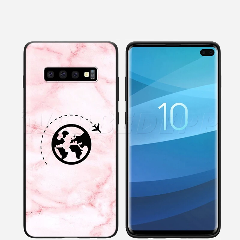 Webbedepp розовый мир чехол "карта" для samsung Galaxy S7 S8 S9 S10 Edge Plus Note 10 8 9 A10 A20 A30 A40 A50 A60 A70