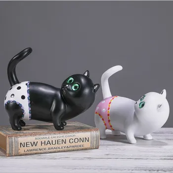 

Animal Resin Home Decoration Accessories Crafts Home Living Room Cute Cat Bedroom Interior Decoration Children's Gifts