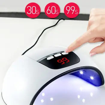 

UV Nail Lamp Quick LED Nail Dryer Anti Hand Black Smart Timing Nail Drying Machine With Digital Display Manicure Gel Drying Tool