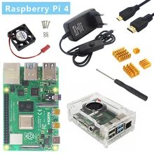 Raspberry Pi 4 Модель B плата 1 г 2 г 4 г ОЗУ 2,4 г и 5 г WiFi Bluetooth 5,0 с Чехол блок питания теплоотвод для Raspberry Pi 4 Модель B