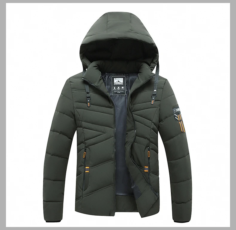 mens down parka Men's brand winter 2021 new warm thick cotton parka coat men's autumn windproof detachable hat fashion parker jacket for men rain parka