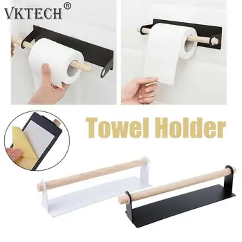 

Adhesive Kitchen Towel Holder Bathroom Roll Paper Holder Storage Rack Tissue Shelf Kitchen Bathroom Organizer Towel Rack
