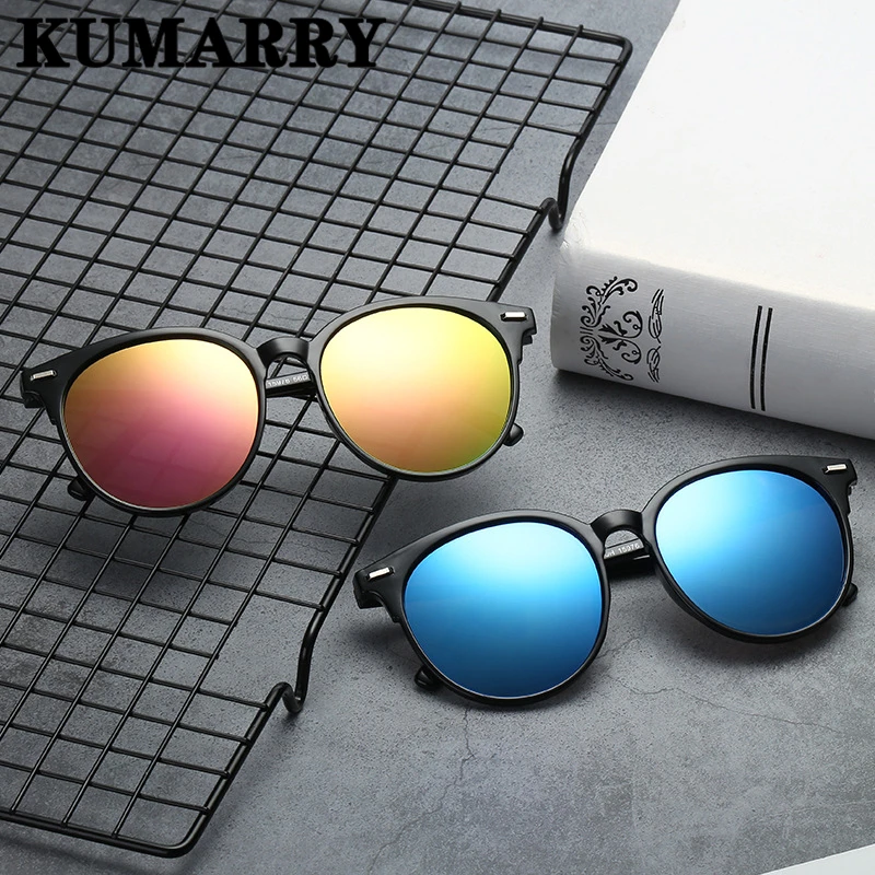 KUMARRY новые круглые Модные солнцезащитные очки для женщин/мужчин Роскошные Разноцветные PC брендовые дизайнерские солнцезащитные очки для