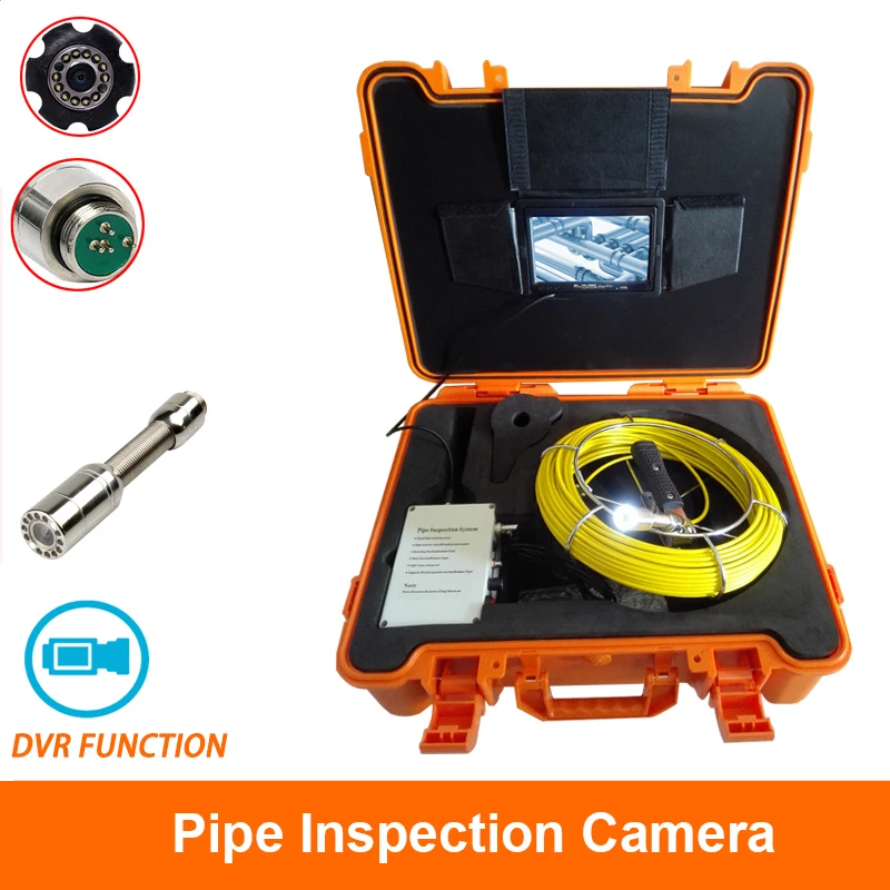 

New Pipeline Sewer Camera Head 7inch LCD 23mm Drain Duct Industrial Endoscope Inspection System With DVR IP68 Waterproof 1000TVL