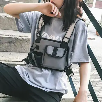 

Harness Vest Chest Rig Bag Outdoor Climbing Sport Streetwear Reflective Strap Waist Belt Pack Casual Women Men Phone Money Pouch