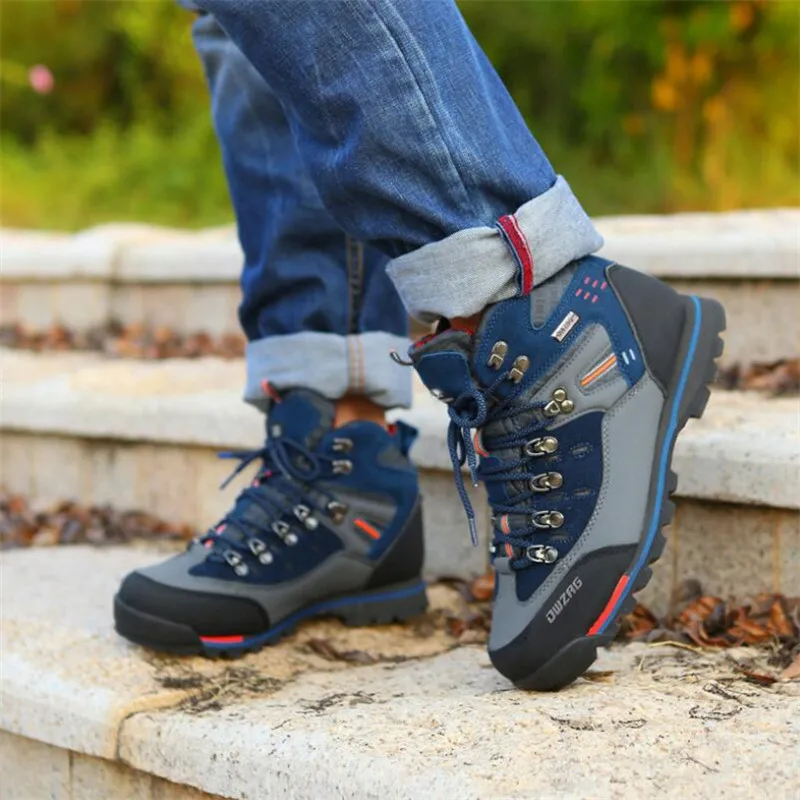 Новинка; Популярные стильные мужские треккинговые ботинки; уличные беговые кроссовки Walkng с амортизацией; треккинговые кроссовки; водонепроницаемые альпинистские ботинки для мужчин