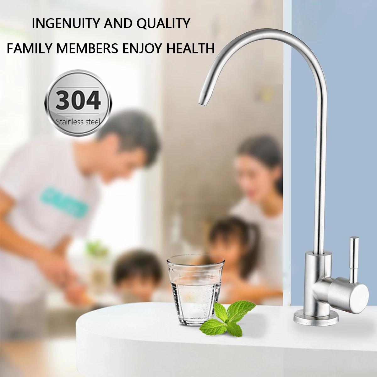 New Gooseneck Kitchen Water Faucet Chrome Direct Drinking Tap Water Plated 1/4 Inch Connect Hose Reverse Osmosis Parts Purifier modern kitchen faucets