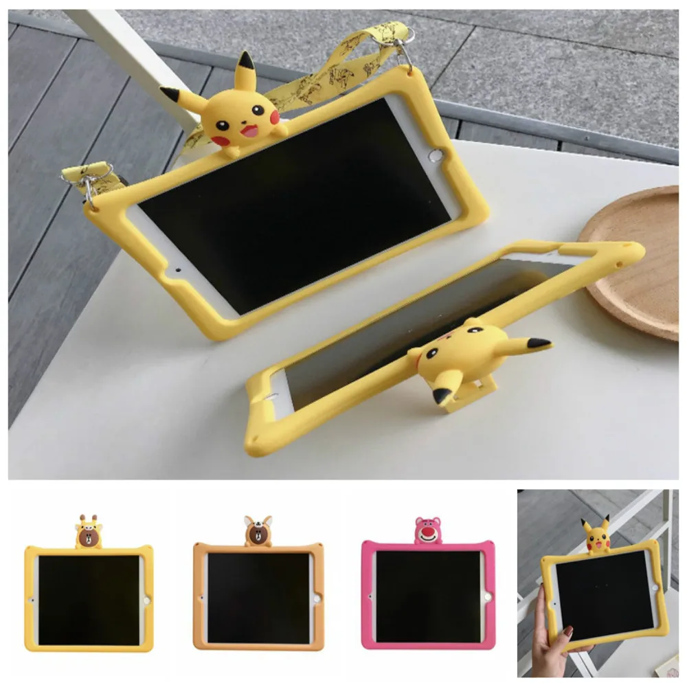 

Super Cute Kids Case for iPad 9.7 2018 2017 Model A1822 A1823 A1893 cases Shockproof Soft Silicone PC Stand Funda cover + Pen