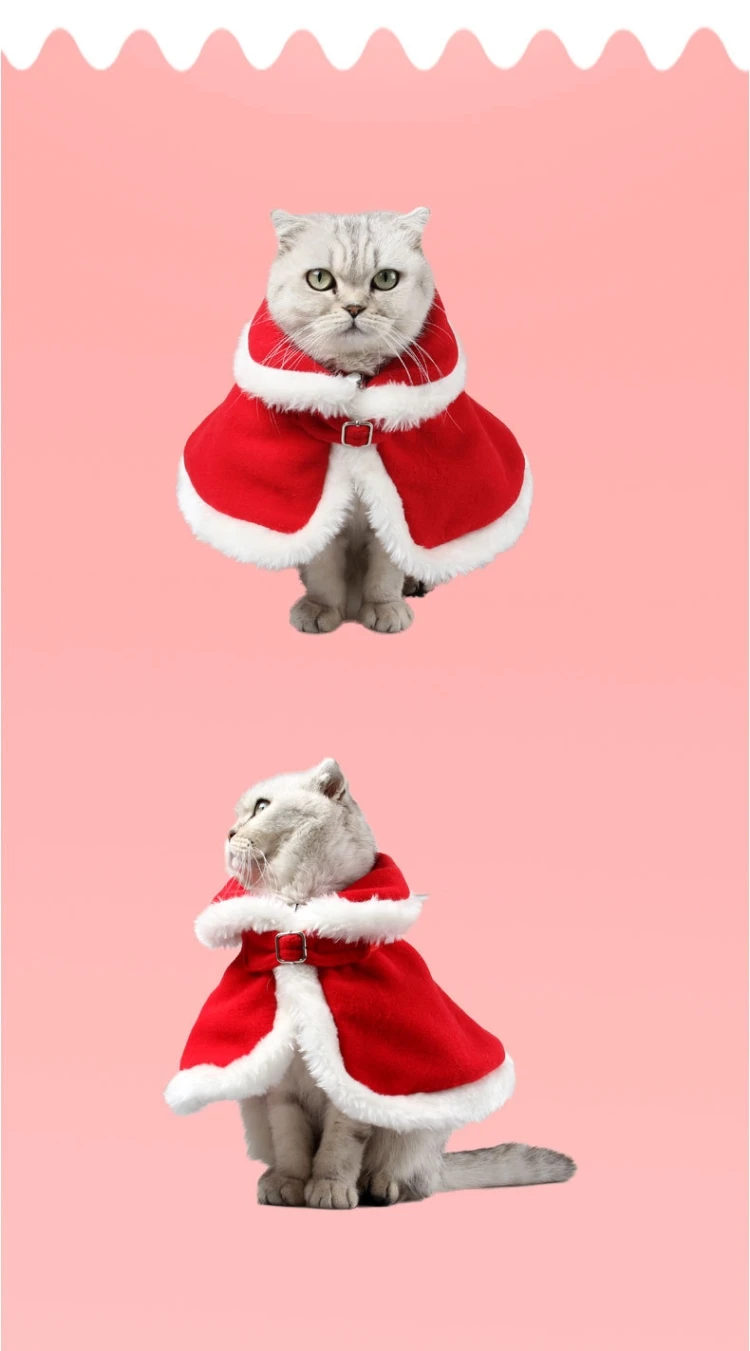 Костюм кошки, Рождественская Одежда для кошек, новогодний костюм для маленьких собак, плащ, плащ, одежда для собак высшего качества, одежда, аксессуары