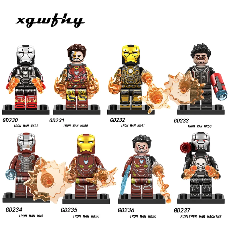 

New Iron Man MK50 Single Sale Avengers 4 Super Hero Compatible Figures Building Blocks Bricks Set Model Toys For Children jm121