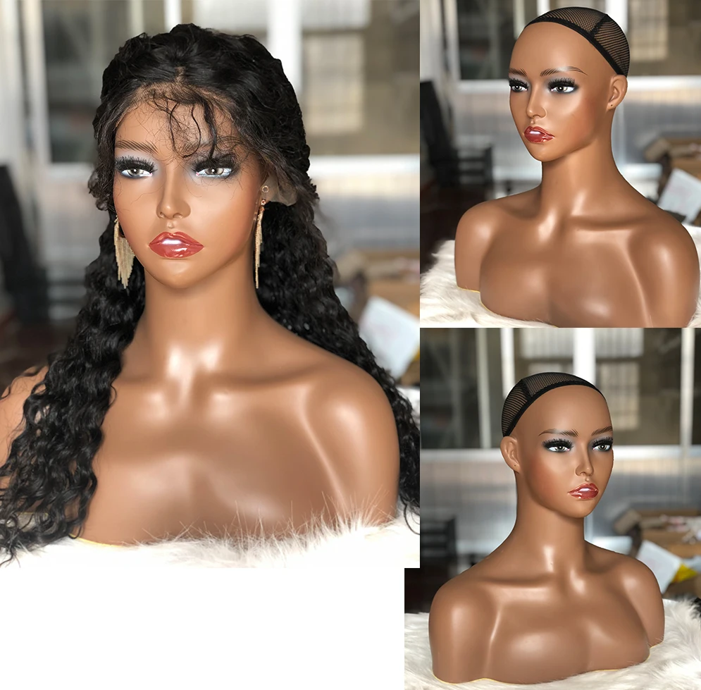 Realistic Mannequin Wig Head Model Silicone Female Head Manikin Stand  Display