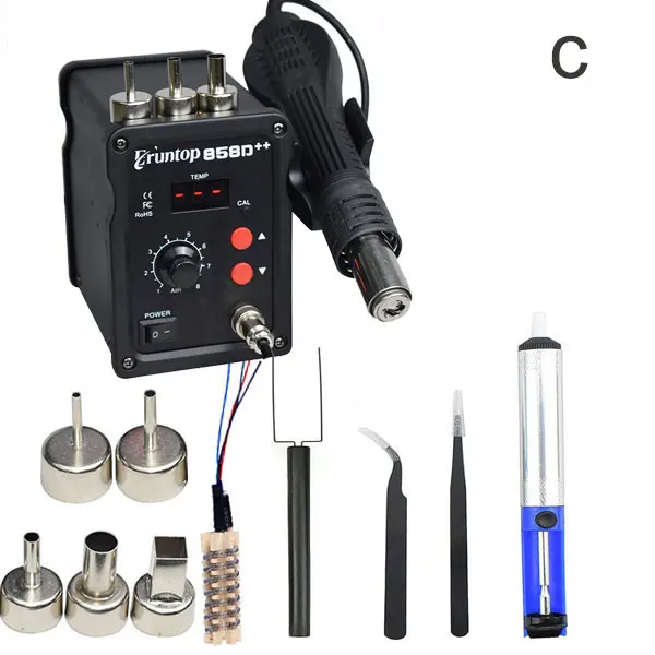 700 Вт 858D + ESD паяльная станция светодиодный цифровой SMD паяльник горячего воздуха пистолет