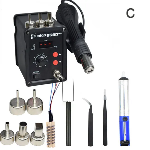 Buy Black 700W 858D++ ESD Soldering Station LED Digital SMD Solder Blowser Hot Air Gun Upgraded from 858D 858D+