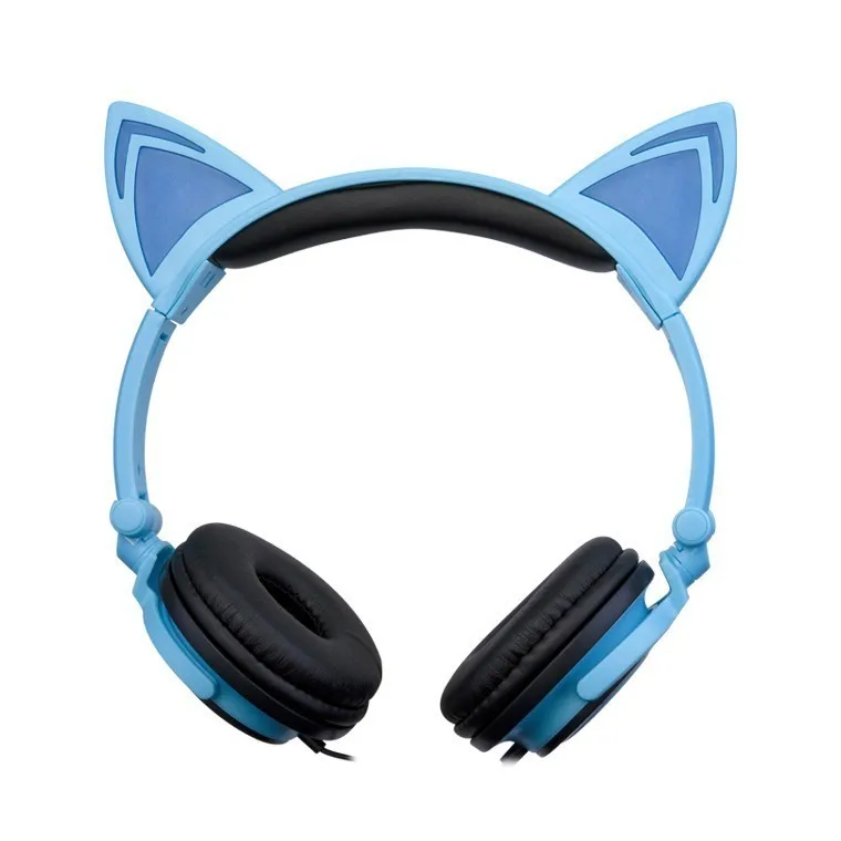 OLD Blue Складной мигает светящиеся кошка Наушники игровая гарнитура для детей наушники с светодиодный светильник для ПК, ноутбука, компьютера, мобильного телефона - Color: OLD Blue