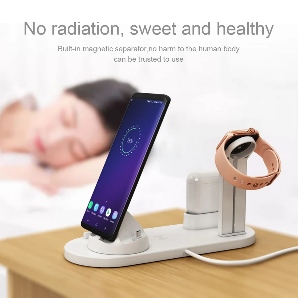3 in 1 Wireless Charging Dock Station Stand Holder for Apple Watch Airpods iPhone XR X XS Max 8 Plus Induction Charger Docking