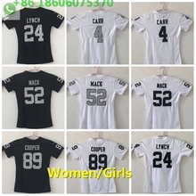 А+++ Качество Женщины 24 marshawn lynch 52 khalil mack 89 amari cooper 4 Derek Carr Джерси Окленд