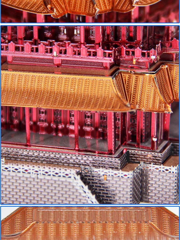 Piececool Металл DIY собранная модель 3D головоломка всемирно известная Архитектура цвет желтый кран башня
