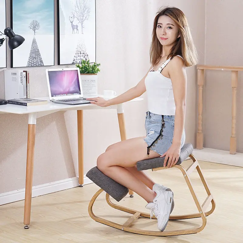 Description Picture 3 of itemOriginal Ergonomic Kneeling Chair Stool Home Office Furniture Ergonomic Rocking Wooden Kneeling Computer Folding Posture Chair