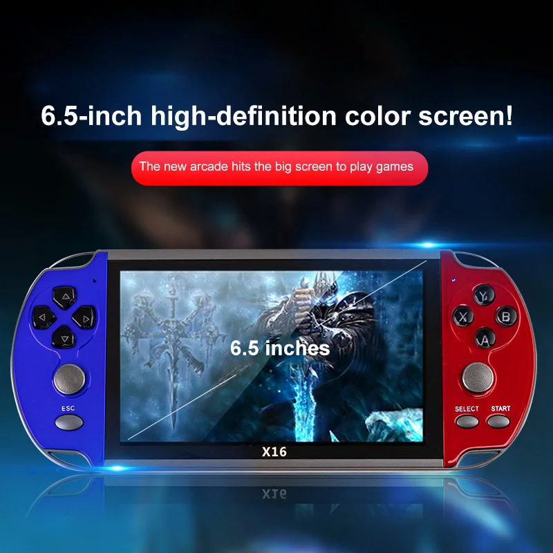 

X16 6.5 Inch Large Screen Retro Classic Video Game Console Game Built-in 8G Hanheld Game For Handheld Game Players Arcade
