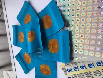 

Pan Cake Blue Bags Medicated Edibles Local Smell Proof Bags 3.5g Mylar Bags Hologram Stickers And Back Label rFnEq