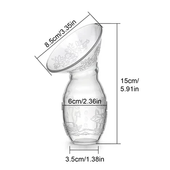 

100ml Soft Liquid Silicone Manual Breast Breastfeeding Pump Milk Saver with Base Dust Cover Random Colors