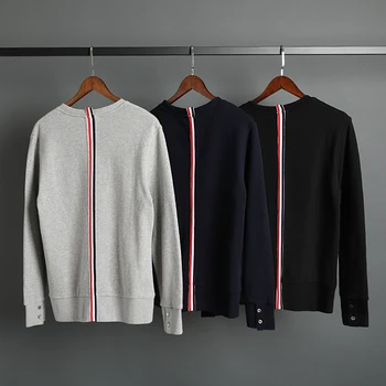 

2020 Fashion TB THOM Brand Spring Autumn Hooded Clothing Cotton Jacket Men Women Sweatshirts O-Neck Slim Casual Sportswear Coat