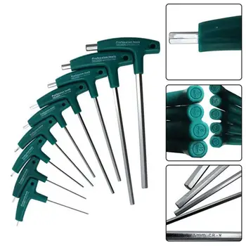 

T-Handle Hex Allen Key Screws Screwdriver Driver Tools Wrenches Set Industrial Grade Repair Tool Flat Head Hex Wrench