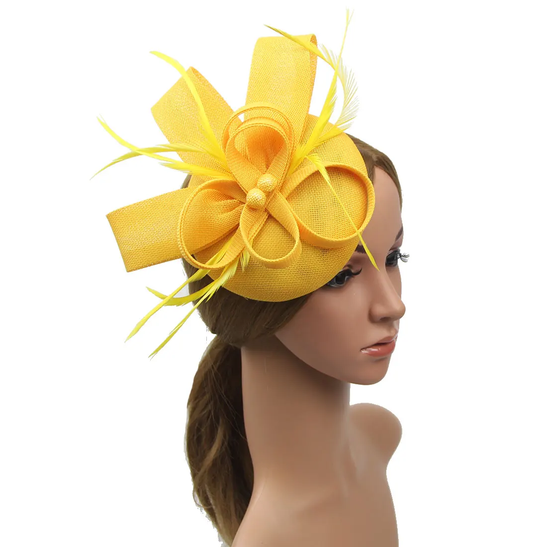 Felizhouse Organza Tea Party Fascinator Hat Cocktail Party Hair Clip Headwear Kentucky Derby Headpiece for Women Girls 
