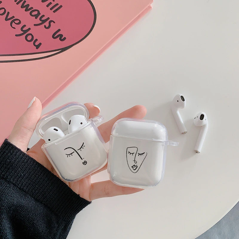 Милый чехол для наушников с кристаллами Apple AirPods Жесткий ПК прозрачный защитный