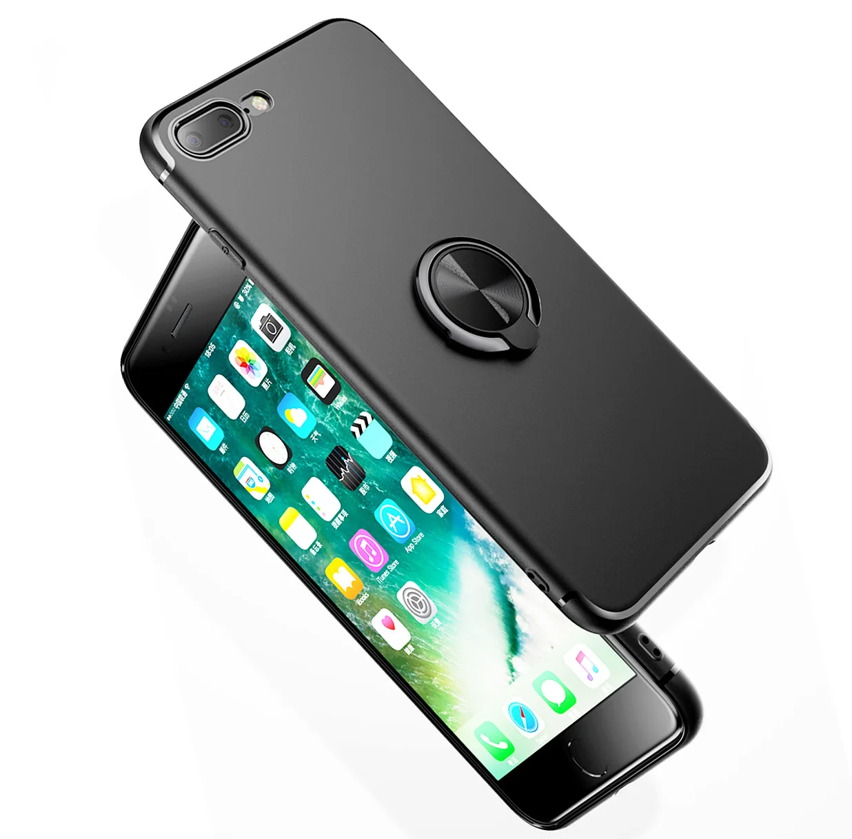 

[Factory] Crestor Color Suitable for IPhone8 Phone Case IPhoneX Dull Polish Magnetic Sucker Rings Case