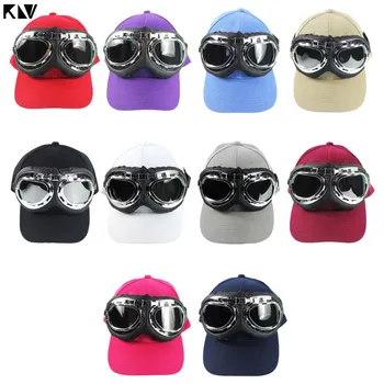 

KLV Men Women Pilot Glasses Decorative Baseball Cap Fashion Trend Wild Unisex Solid Color Baseball Hat