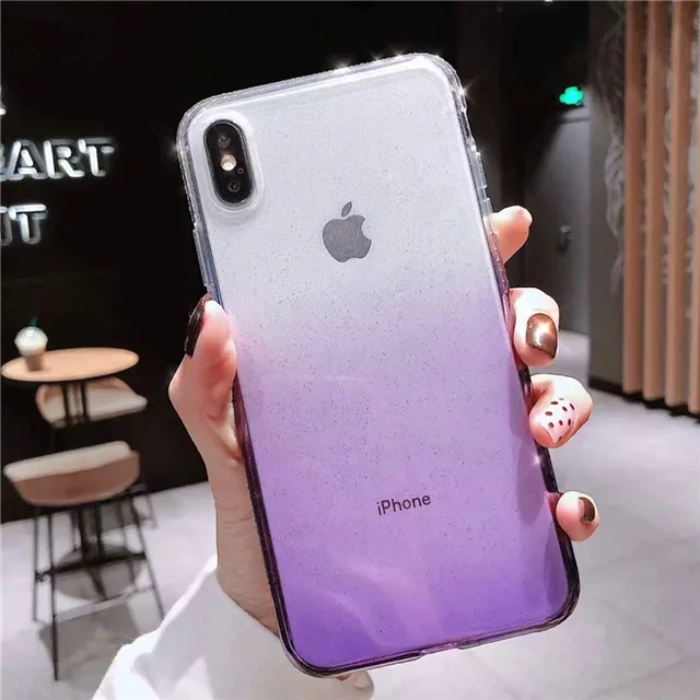 Милый Блестящий Мягкий силиконовый чехол для iPhone X XS XR XS Max 11 Pro Max Bling чехол-бампер с алмазами цветной чехол на iPhne 6 6S 7 8 Plus - Цвет: Лаванда