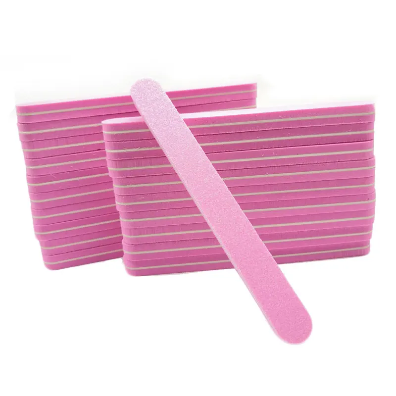 100Pcs/lot Sanding Sponge Nail File Buffer Block 100/180 UV Gel Nail Polish DIY Nail Art Manicure Pedicure Pink Nail Buffers Fil - Цвет: pink