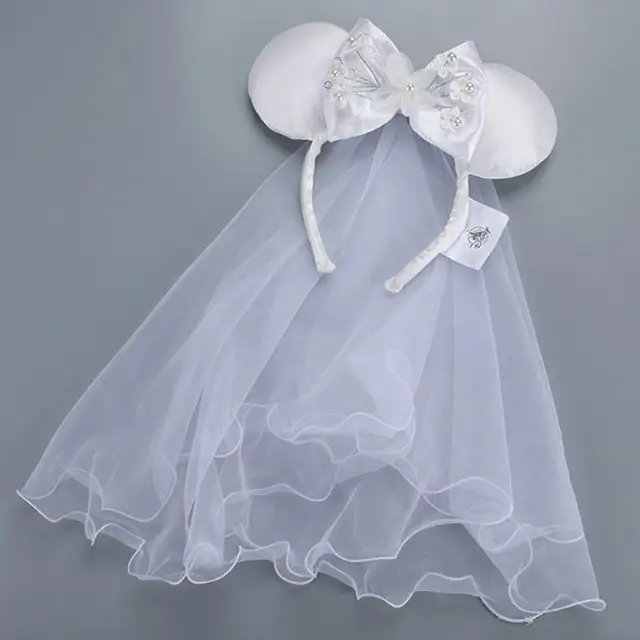 Disney Mickey Ears Ariel Princess Disneyland Beauty Fashion Bowknot Headband Festival Party Decoration Headwear Girl Toy Gift 4